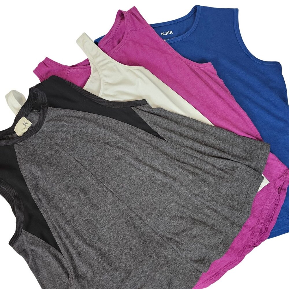 Womens Assorted Casual Normcore Athleisure Cozy Layering Tank‎ Top Set 3PC LG